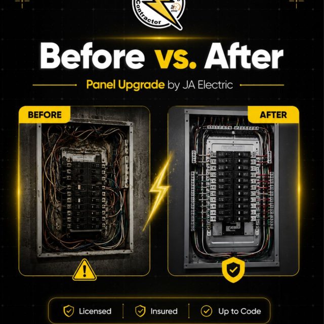 ⚡ Before & After — This Is What a Real Panel Upgrade Looks Like

An outdated electrical panel isn't just an inconvenience — it's a safety hazard.

✅ New panel installed
⚡ Up to code & fully inspected
🔧 Clean, safe, and professional work
🏠 Ready for years of reliable power

This is the JA Electric standard — quality you can see and safety you can feel.

📞 (561) 200 7541
📞 (844) 439 2612

📩 Contact us today and let's upgrade your panel the right way

#JaElectricContractor #ElectricalServices #Electrician #NewPage #ResidentialElectric